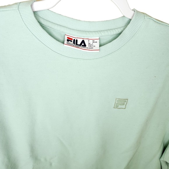 Fila Mint Green Crewneck Pullover Sweatshirt Size L - Picture 5 of 5
